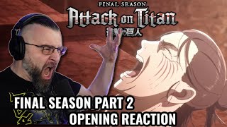 ATTACK ON TITAN FINAL SEASON PART 2 OPENING REACTION OP 7 Shingeki No Kyojin [upl. by Alletsyrc]