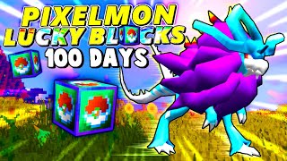 We Spent 100 Days Opening Lucky Blocks as Pixelmon Rivals [upl. by Yablon993]