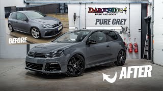 MK6 Golf R BIG Transformation Full Pure Grey Respray  Darkside Paint amp Body [upl. by Nakeber]