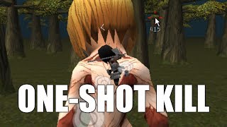 Attack on Titan Tribute Game  Female Titan OneShot Kill [upl. by Vince]