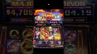 DEFINITELY A BIG WIN BONUS on MUSTANG FEVER SLOT MACHINE SHORT [upl. by Bena]