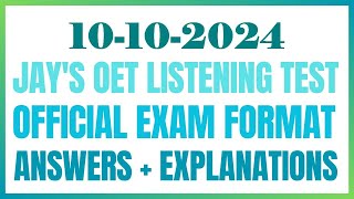 OET LISTENING TEST 10102024 oet oetexam oetnursing oetlisteningtest [upl. by Einnok]