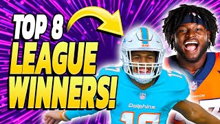 FANTASY LEAGUE WINNERS Top 8 Picks  Fantasy Football 2024 [upl. by Annaliese]