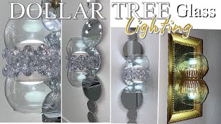 NEW DOLLAR TREE Glass WALL SCONCES DIY Home Lighting IDEA [upl. by Esaele]