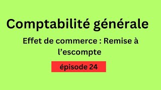 Comptabilité Générale 1  Effets de Commerce  Épisode 24  Remise à lEscompte [upl. by Zelig272]