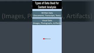 Types of Data Used for Content Analysis contentanalysis [upl. by Letha]