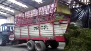 Silage Wagon Unloading First Load [upl. by Yendahc]