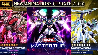 NEW MASTER DUEL ANIMATIONS Update 200  Dragon Archfiend Quasar Dragon Crimson Dragon AA ZEUS [upl. by Aspasia]