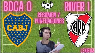 BOCA VS RIVER 0  1 Puntuacion y Resumen del Super Clasico [upl. by Voltmer520]