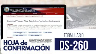 ¿Cómo IMPRIMIR la CONFIRMACION del FORM DS260 inmigracion usa visa [upl. by Hausner555]