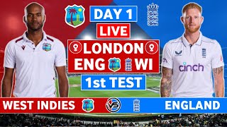 England vs West Indies 1st Test Live Scores  ENG vs WI 1st Test Day 1 Live Scores amp Commentary [upl. by Oremoh]