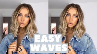 HOW TO CURL HAIR WITH A STRAIGHTENER  SHORT HAIR EASY WAVES [upl. by Fiester703]