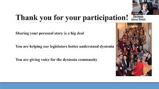 Virtual Dystonia Advocacy Day Training Webinar [upl. by Ennayelsel818]