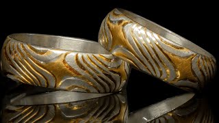 Fascination Mokume Gane  Part of you is part of me  Silver and gold ring [upl. by Orr]