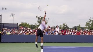 Roger Federer Serve In Super Slow Motion  2013 Cincinnati Open [upl. by Iatnohs]