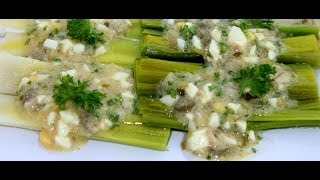 Poached leeks and vinaigrette  Sauce Ravigote [upl. by Armbrecht]