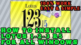 Software Office Jadul  Tutorial Cara Instal Aplikasi Lotus 123 r5 Terbaru [upl. by Grimaud]