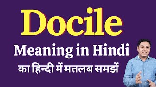 Docile meaning in Hindi  Docile ka kya matlab hota hai  Spoken English Class [upl. by Yves]