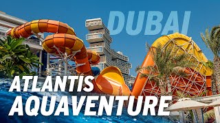 Worlds Largest Water Park Atlantis Aquaventure Dubai  Water Slides 2023 [upl. by Naggem591]