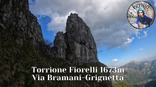 TORRIONE FIORELLI 1673m VIA BRAMANI  GRIGNETTA AL TRAMONTO DRONE [upl. by Nareht]