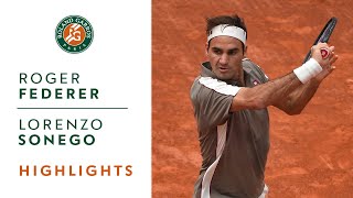 Roger Federer vs Lorenzo Sonego  Round 1 Highlights  RolandGarros 2019 [upl. by Nimaj898]