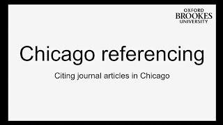 Chicago referencing Journal articles [upl. by Shifrah]