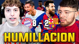 REACCION CON LA COBRA AL BAYERN MUNICH 8 BARCELONA 2  CHAMPIONS LEAGUE 2020 [upl. by Narhem]