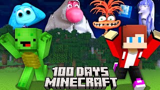 JJ and Mikey Survive 100 Days From Joy Disgust Fear Anger INSIDE OUT 2 PLANET in Minecraft Maizen [upl. by Schlicher804]