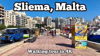 Walking tour around the most touristic city in Malta  Sliema [upl. by Anyalram484]