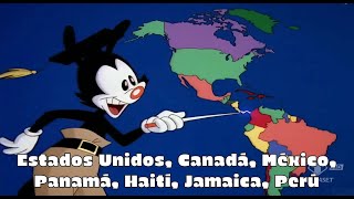 CANCIÓN DE LOS PAÍSES DEL MUNDO con letra  Animaniacs Los países del mundo por Yakko Warner [upl. by Kalvn863]