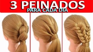 3 Peinados con Coletas con Trenzas Faciles y Rapidos para Niña  Trabajo  Casuales [upl. by Airdnua985]