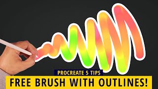 FREE Procreate 5 Brush With Outline Included Procreate Tips [upl. by Harmonie]