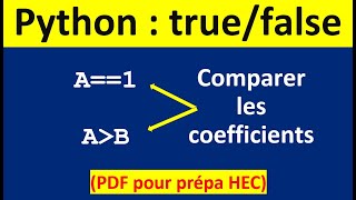 Booléen  comparer les coefficients dune matrice avec un nombre ou les coeffs dune autre matrice [upl. by Josey]