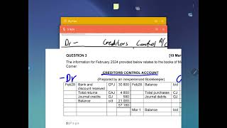 Reconciling Creditors control account with the total of the creditors’ list  Test 2 [upl. by Kata]