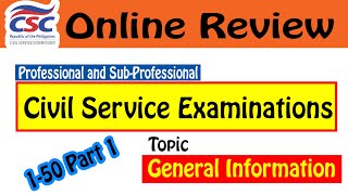 Civil Service Exam Reviewer General Information Part 1 2024 [upl. by Winnie34]