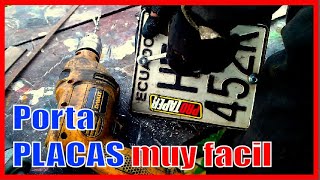 Como hacer un porta placas MUY FÁCIL  para MOTO [upl. by Enirahtak]