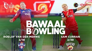 ILT20 S2  English  Bawaal Bowling  Sam Curran amp Roelof van der Merwe  DV vs DC  T20  9th Feb [upl. by Gavra]