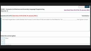 CS401 Quiz 3 Solution  CS401  Computer Architecture amp Assembly Language Programming  Fall 2024 [upl. by Vel]