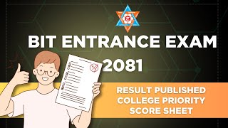 BIT Entrance Exam 2081  College Priority  Score sheets [upl. by Ahcsrop]