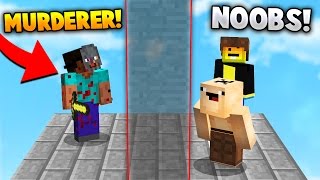 TWO NOOBS HIDE FROM A MURDERER  Minecraft MURDER MYSTERY [upl. by Aknahs]