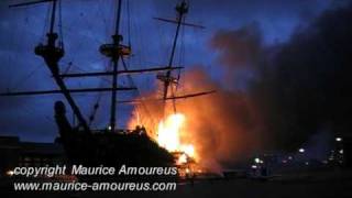 VOCschip door brand verwoest in Den Helder [upl. by Esirehc]