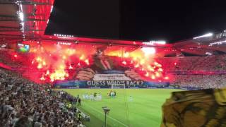 Legia Warschau Warszawa  Borussia BVB Dortmund  06  14092016  Pyro Choreo [upl. by Enilrad]