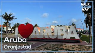 Aruba Oranjestad  Walking Tour 4K [upl. by Franza]