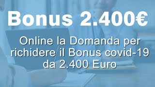 DOMANDA BONUS 2400 euro INPS ecco la procedura online 👍 [upl. by Ennaira]