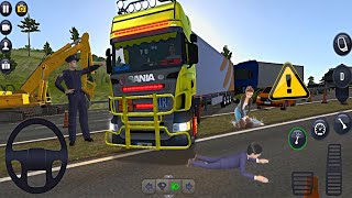 Scania P42 6x4 Truck 🚛 Dangerous Accident in Highway 🛣️Truck Simulator  Ultimate  Mobile Gameplay [upl. by Negroj322]