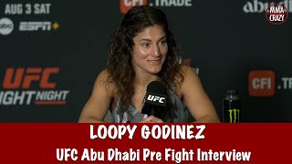 Loopy Godinez on Mackenizie Dern “Excited to get in there amp mix everything up”  UFC Abu Dhabi [upl. by Eidassac308]