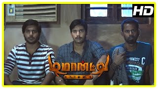 Demonte Colony movie scenes  Arulnithi and friends feel a strange presence in room  Ramesh Thilak [upl. by Zorah]