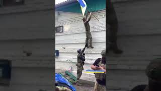 Ukrainians raise their flag in Kursk after invading Russia [upl. by Griffis]