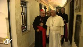 Pope Francis prays at the Vatican Grottoes [upl. by Notsirk]