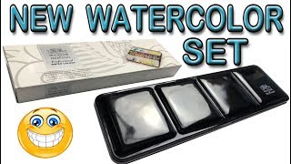 Setting Up My New Winsor amp Newton Watercolor Set Metal Tin Palette with 24 Watercolor Paints [upl. by Tiemroth]